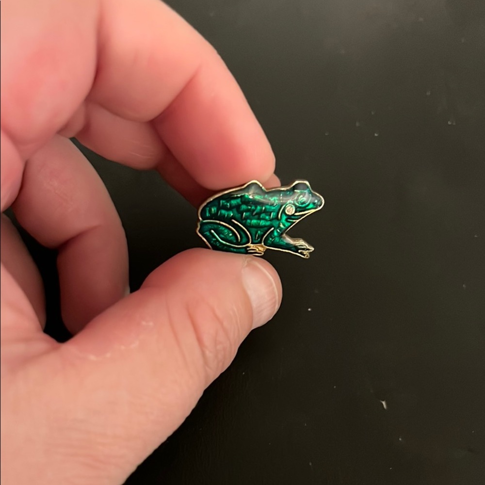 Green Frog Enamel Pin